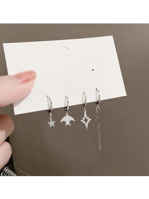Takıconcept 4 Adet Set Kıkırdak Küpe, Çoklu Küpe Seti