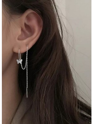 Takıconcept Kelebek Sallantılı Zincir Küpe, Kıkırdak Küpe