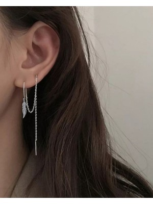 Takıconcept Tüy Sallantılı Zincir Küpe, Kıkırdak Küpe