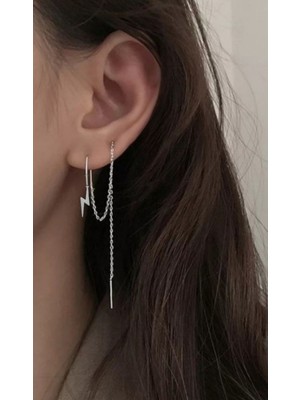 Takıconcept Şimşek Sallantılı Zincir Küpe, Kıkırdak Küpe