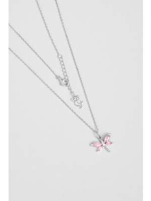 So CHIC Rüzgarın Arkadaşı 18 Ayar Beyaz Altın Kaplama 45 Cm Gümüş Yusufçuk Kolye