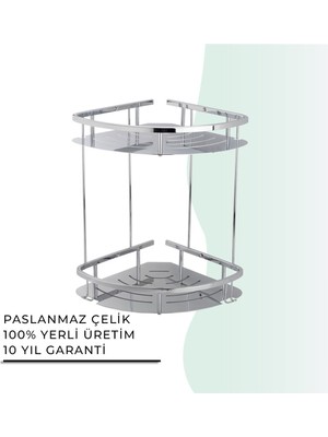 Çelik Banyo Igk Yapı - Marin İkili Şampuanlık 19X19 cm (MS10-046)