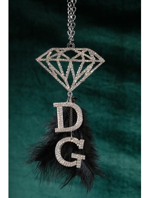 Gümüş Pırlanta & Çift Harf &tüy Renk Seçenekli Dikiz Süsü