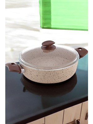 Gökdil Gözde Yanmaz Yapışmaz 28 cm Basık Granit Tencere Bakalit