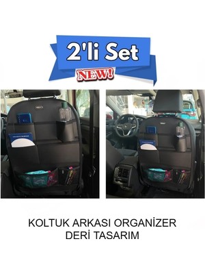 renault Clio 5 Deri Koltuk Arkası Düzenleyici Koruyucu Siyah 2 Adet Fs