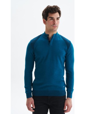 Ar-ma Erkek Yarim Yaka Triko Basic Baskisiz Yaka Düğmeli Slim Fit Tek Toplama Licrali Pike K0KRO0864