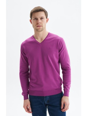 Ar-ma Erkek V Yaka Triko Basic Baskisiz Cepsiz Slim Fit Pima Pima K9KRO0852