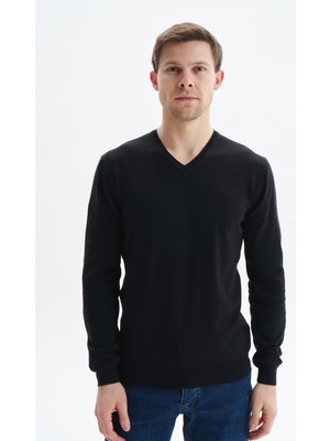 Ar-ma Erkek V Yaka Triko Basic Baskisiz Cepsiz Slim Fit Pima Pima K9KRO0852