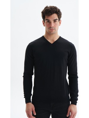 Ar-ma Erkek V Yaka Triko Basic Baskisiz Cepsiz Slim Fit Tek Toplama Licrali Pike K0KRO0854