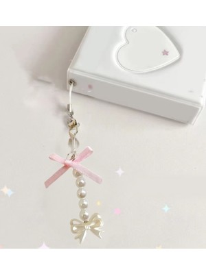 Takıconcept Pembe Fiyonklu Coquette Telefon Charmı Telefon Ipi