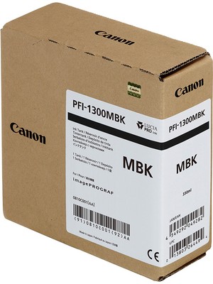 ® Canon PFI-1300 Mbk (Matt Black) Mat Siyah Plotter Orijinal Mürekkep Kartuş 330 Ml. (0810C001)