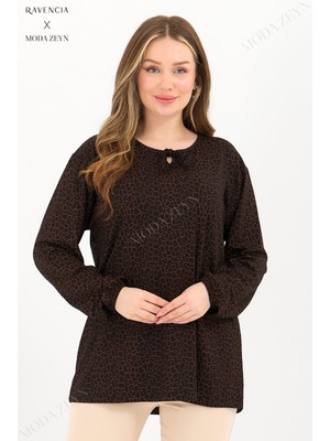 Kadın Orta Yaş ve Üzeri Cam Kırığı Desen Likralı Siyah-Sarı Anne Penye Bluz