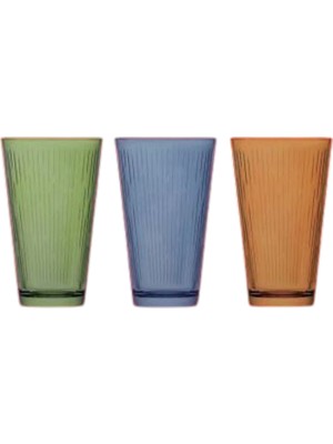 Lav Coral Nora Boyalı 3'lü Renkli Meşrubat Bardağı 325 cc