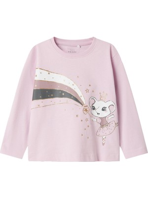 Name It NMFVALIANE LS NREG TOP Pembe Kız Çocuk Kısa Kol T-Shirt