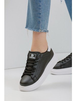 Eformoda Siyah Beyaz Kadın Sneaker 0156