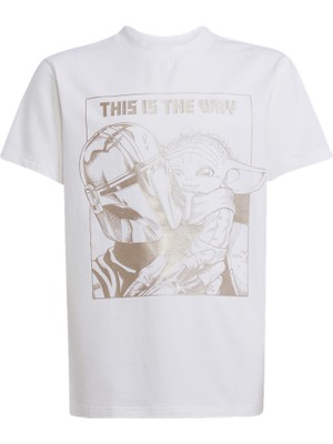 adidas Unisex Çocuk Beyaz  T-Shirt J SW MNDO GFX T JF3637