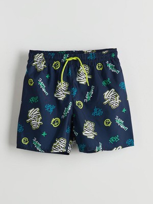 LC Waikiki Lcw Kids Navy Renk Hızlı Kuruyan UV Korumalı Erkek Çocuk Deniz Şortu 7 - 8 Yaş
