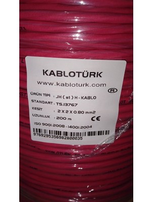Kablo Türk 2X2X0,80 mm Jh St H Tam Bakır Yangın Ihbar Kablosu 200 Metre
