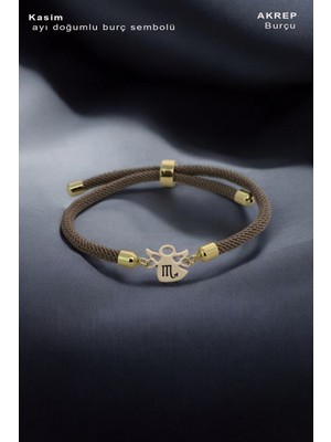 Altın Plakalı 14 Ayar Mevlana Figürlü, Astroloji Burçlar Sembollü Bileklik