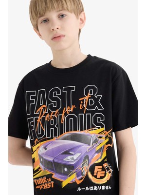 DeFacto Fast & Furious Bisiklet Yaka Kısa Kollu Tişört Erkek Çocuk E3121A825SM