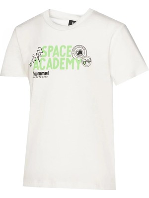 Hummel Kesia Erkek Çocuk Beyaz Yuvarlak Yaka Tişört