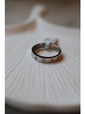 Yenigün Kuyumculuk 14 Ayar Altın Beyaz Çivi Yüzük