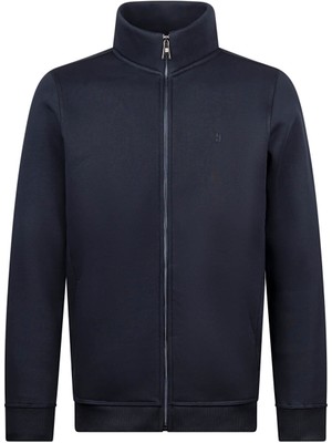 HTML Lacivert Regular Fit Pamuklu Tam Fermuarlı Sweatshirt