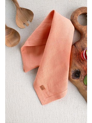 Barine Keten Karışımlı 2'li Peçete Açık Mercan