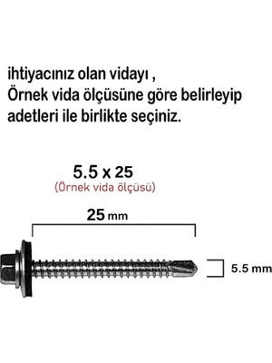 Metal Sepeti 400 Adet Trapez Çatı Vidası