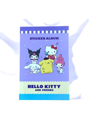 Mor Kapak Hello Kitty Sticker Albümü → Hello Kitty ve Dostları Sticker Defteri - Arkadaşlık Temalı Koleksiyon