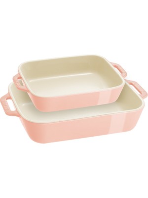 Staub Seramik Fırın Kabı Seti 2'li Pembe