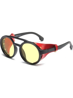 Steam Punk Deri Çerçeve Vintage & Retro Unisex Güneş Gözlüğü