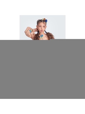 Mnk Baby & Kids Otantik Akdeniz Çiçek Nakışkız Çocuk Müslin Elbise M00706