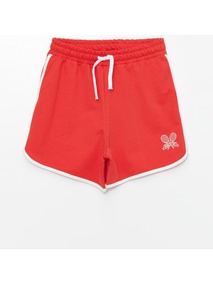 Beli Lastikli Baskılı Kız Çocuk Şort