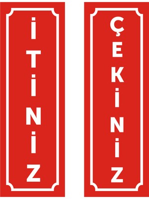 Yüksel 34 Itiniz Çekiniz Kapı Yönlendirme Levhası ,2li Takım 5 cm x 15 cm