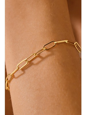 Moom Mücevherat 14 Ayar Altın Kalın Ataç Bileklik