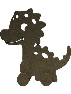 Biyenne Ahşap Tekerlekli Dinazor Oyuncak, Biblo