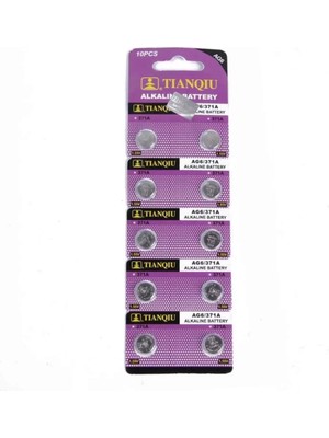 Tianqiu Ag6 LR920/371 Alkalin 10'lu Düğme Pil