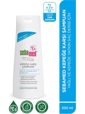 Sebamed Kepeğe Karşı Etkili Şampuan 200 ml Kepekli Saçlar İçin Temizleyici Etki