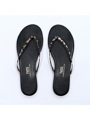 Tkees Kadın Siyah/Leopar II Parmak Arası Terlik