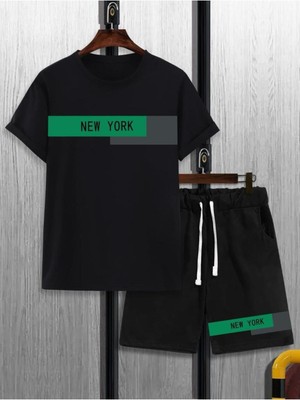 Yoho Sport Unısex New York Baskılı Tişört Şort Takımı