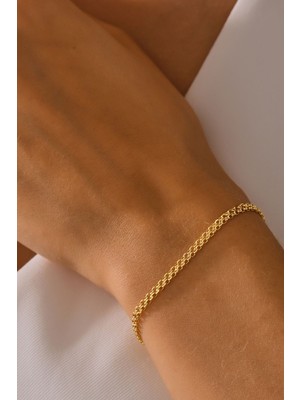 Moom Mücevherat 14 Ayar Altın Bismark Zincir Bileklik