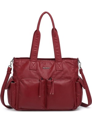 Yıkama Deri Omuz Askılı Kadın Çantası 21K Barcelona 1927