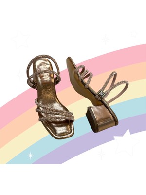 Kafkaslar Kız Çocuk Kısa Topuklu Taşlı Abiye Ayakkabı