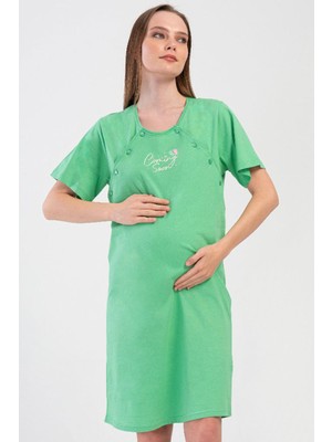 Kadın Kısa Kol Lohusa Yeşil Tunik C5T3N1O804