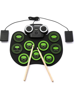 Yeni Başlayanlar ve Çocuklar Için Şarjlı Elektronik Bateri Davul Seti Bluetoothlu Taşınabilir Pedalı