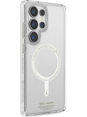 Galaxy S25 Ultra Uyumlu Kılıf Magsafe Uyumlu Şeffaf Fosforlu Skinarma Saido Nightglow Kapak Şeffaf