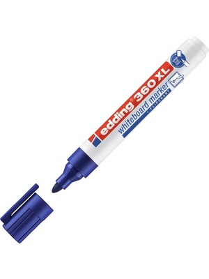 Edding | Cap-Off Beyaz Tahta Kalemi E-360XL Jumbo Boy, Mavi, Yuvarlak Uçlu, 1.5-3 Mm, Doldurulabilir