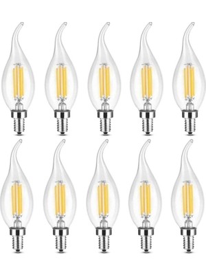 Uzm Light Horoz LED Ampul Kıvrık Rustik 6W 3000KL 700LM E14 ( Flament-Flame )