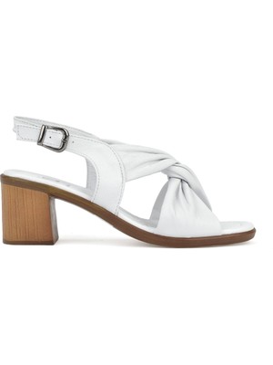 Ziya Ziya, Kadın Hakiki Deri Topuklu Sandalet 1511020Z2213 Beyaz